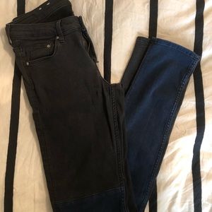 H&M two tone black and denim skinny jean